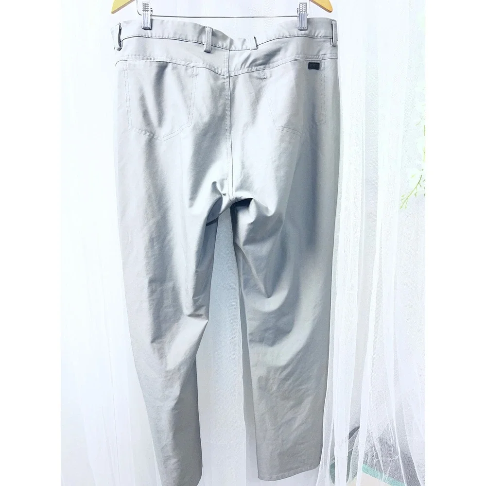 Greg Norman Mens 38x32 Gray 5-Pocket Golf Pants Stretch Performance Straight Leg